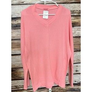 Fresh Produce Waffle Knit  Top XS/S Long Dolman Sleeve New Pink
